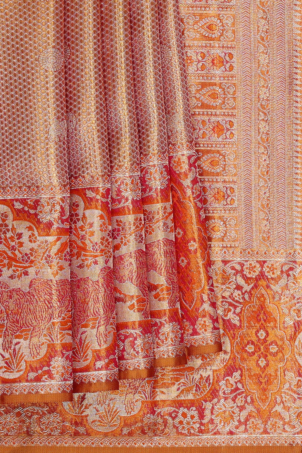 Kanchipattu Gold Tissue Brocade Saree