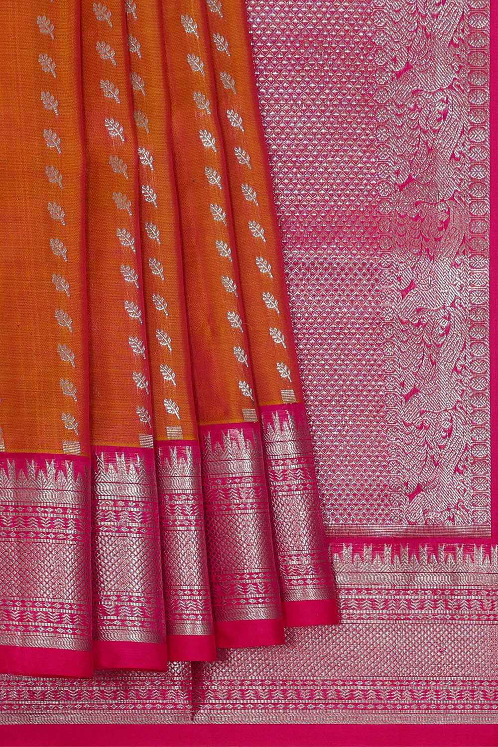 Venkatagiri Silk Orange Saree