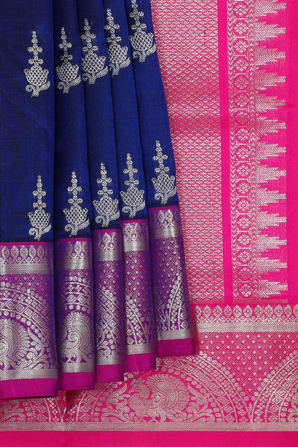 Venkatagiri Silk Dark Blue Saree