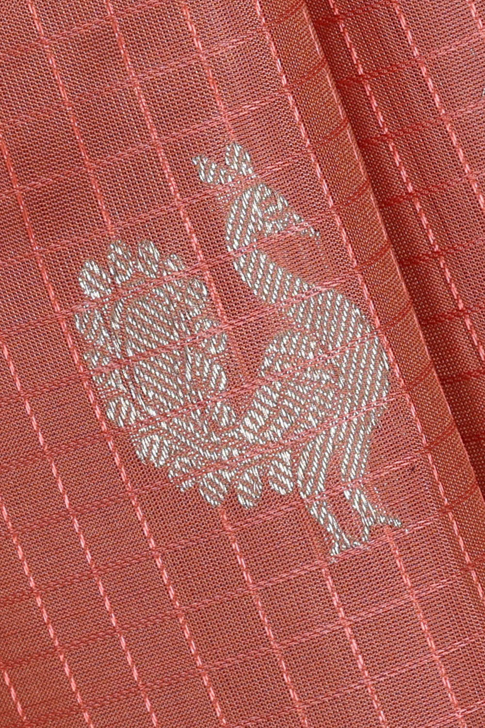 Venkatagiri Silk Peach Saree