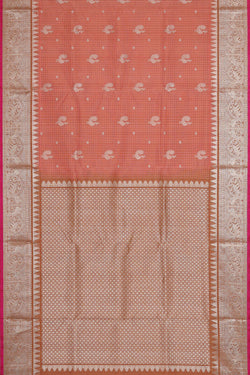Image of Venkatagiri Silk Peach Saree