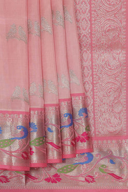 Image of Venkatagiri Silk Light Pink Saree