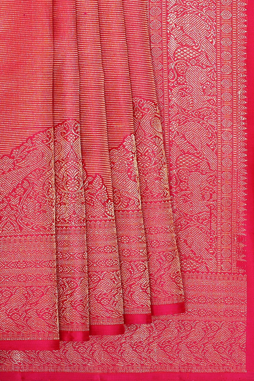 Image of Pink South Silk Brocade Saree