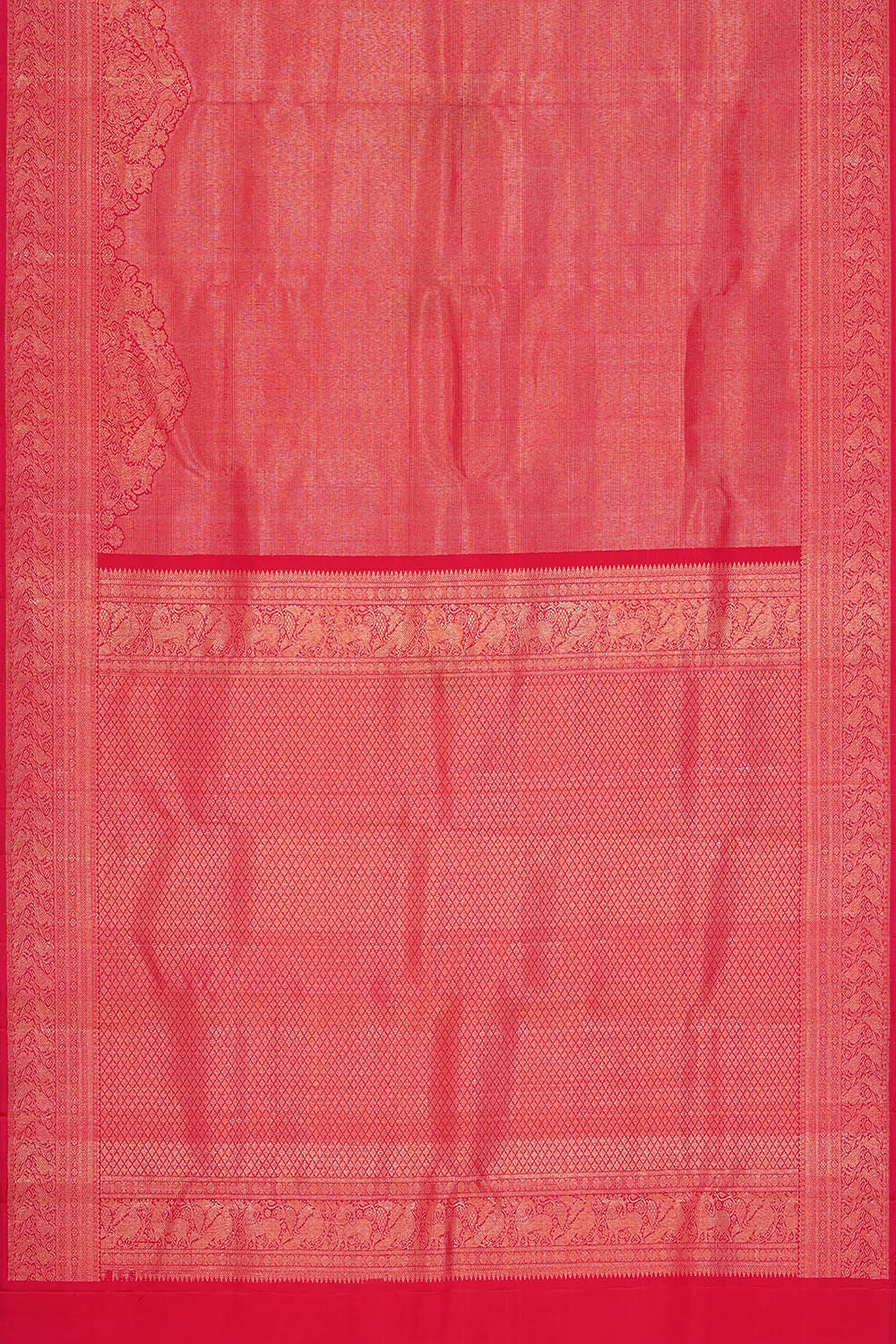 Image of Pink South Silk Brocade Saree