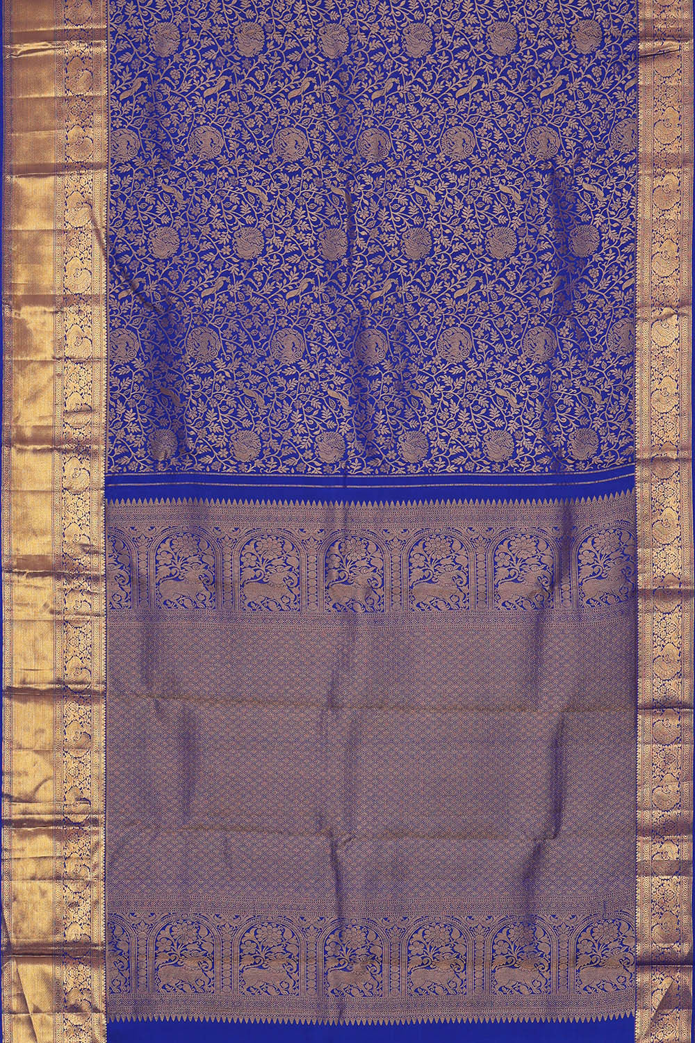 Image of Kanchipattu Royal Blue Brocade Saree