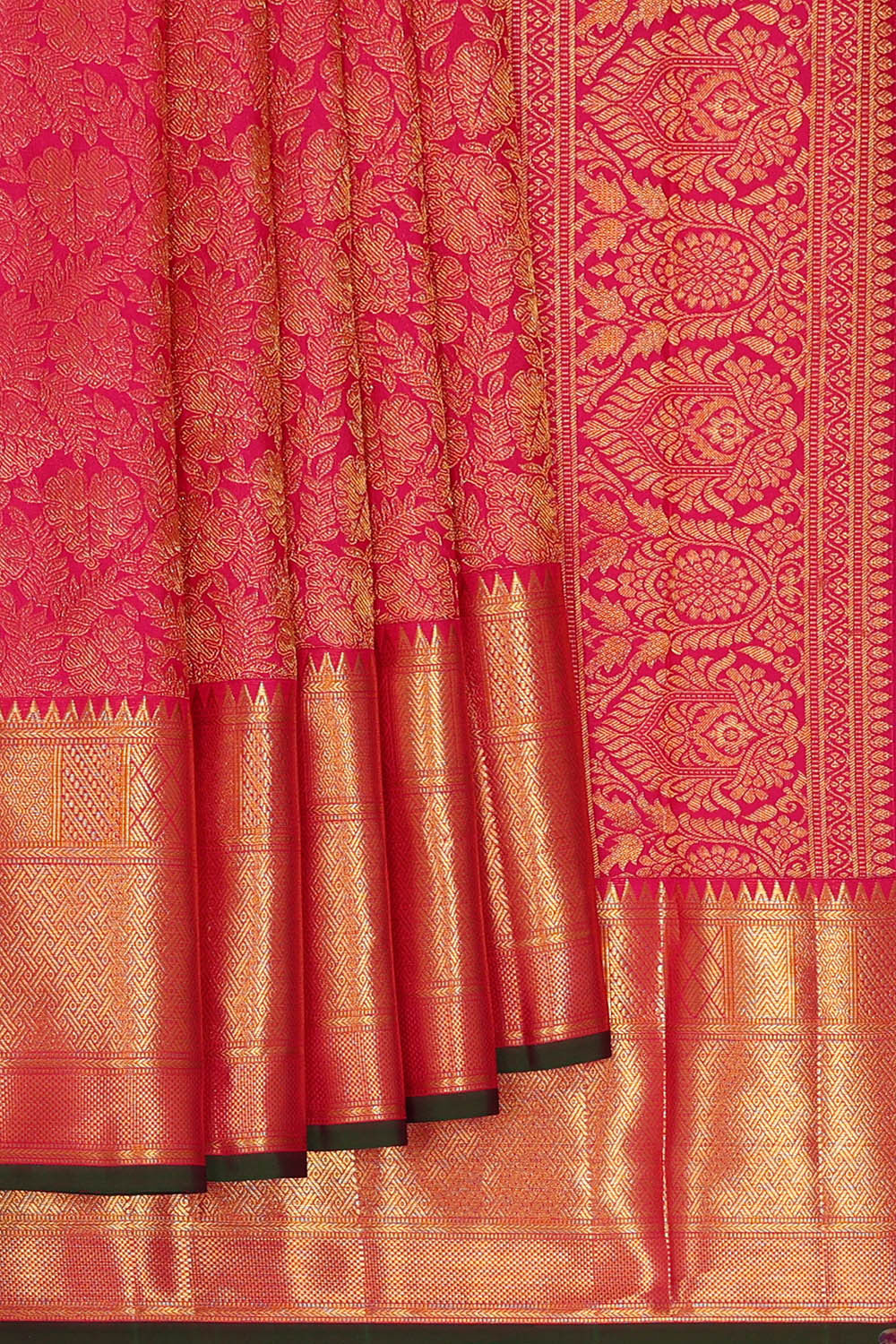 Image of Kanchipattu Rani Pink Brocade Saree