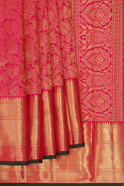 Image of Kanchipattu Rani Pink Brocade Saree