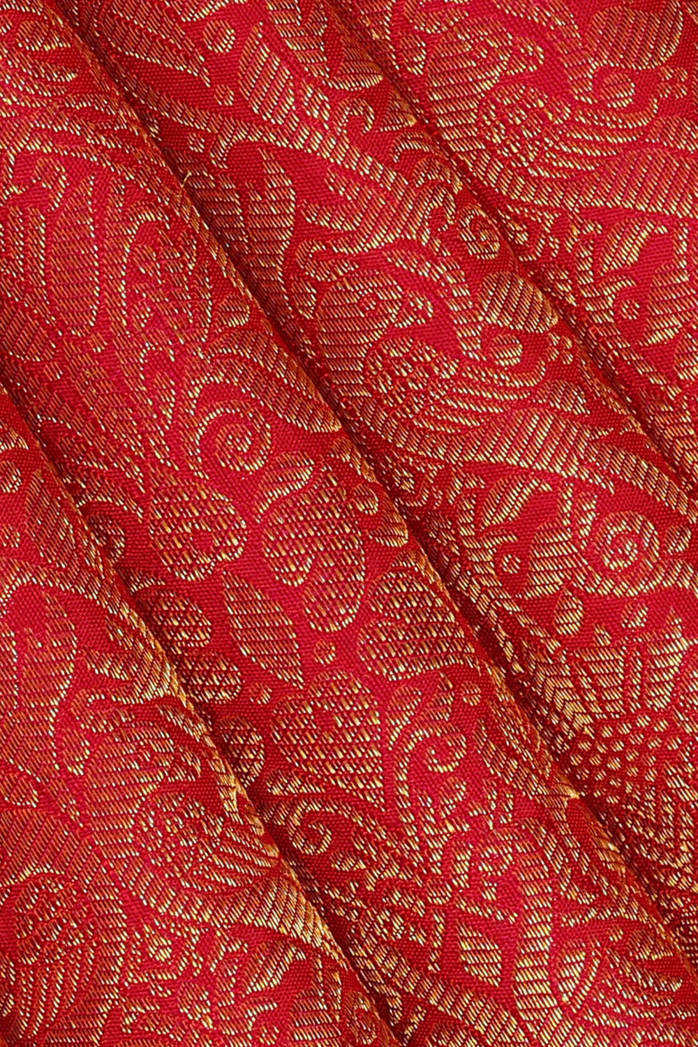 Image of Kanchipattu Red Brocade Saree