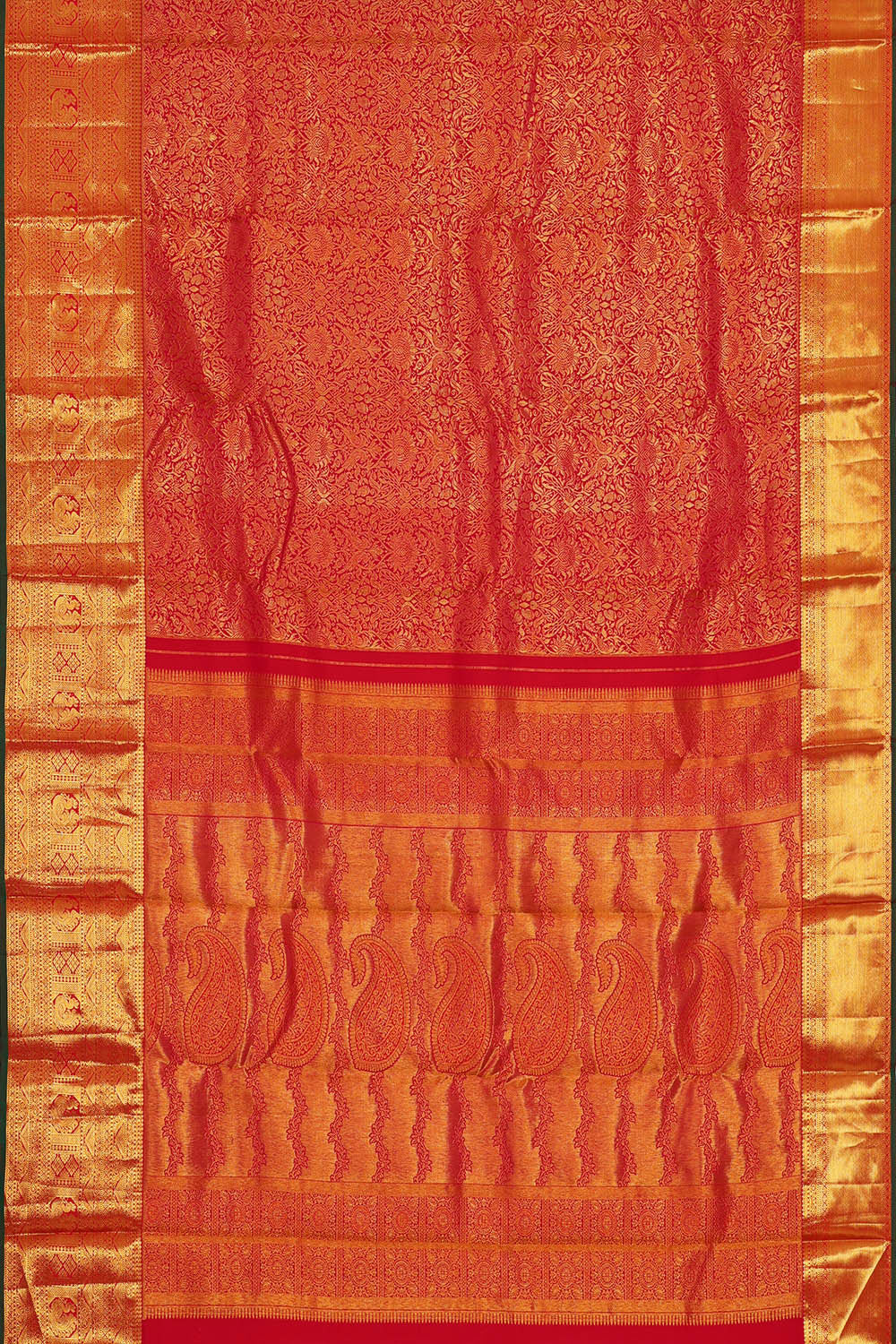 Image of Kanchipattu Red Brocade Saree