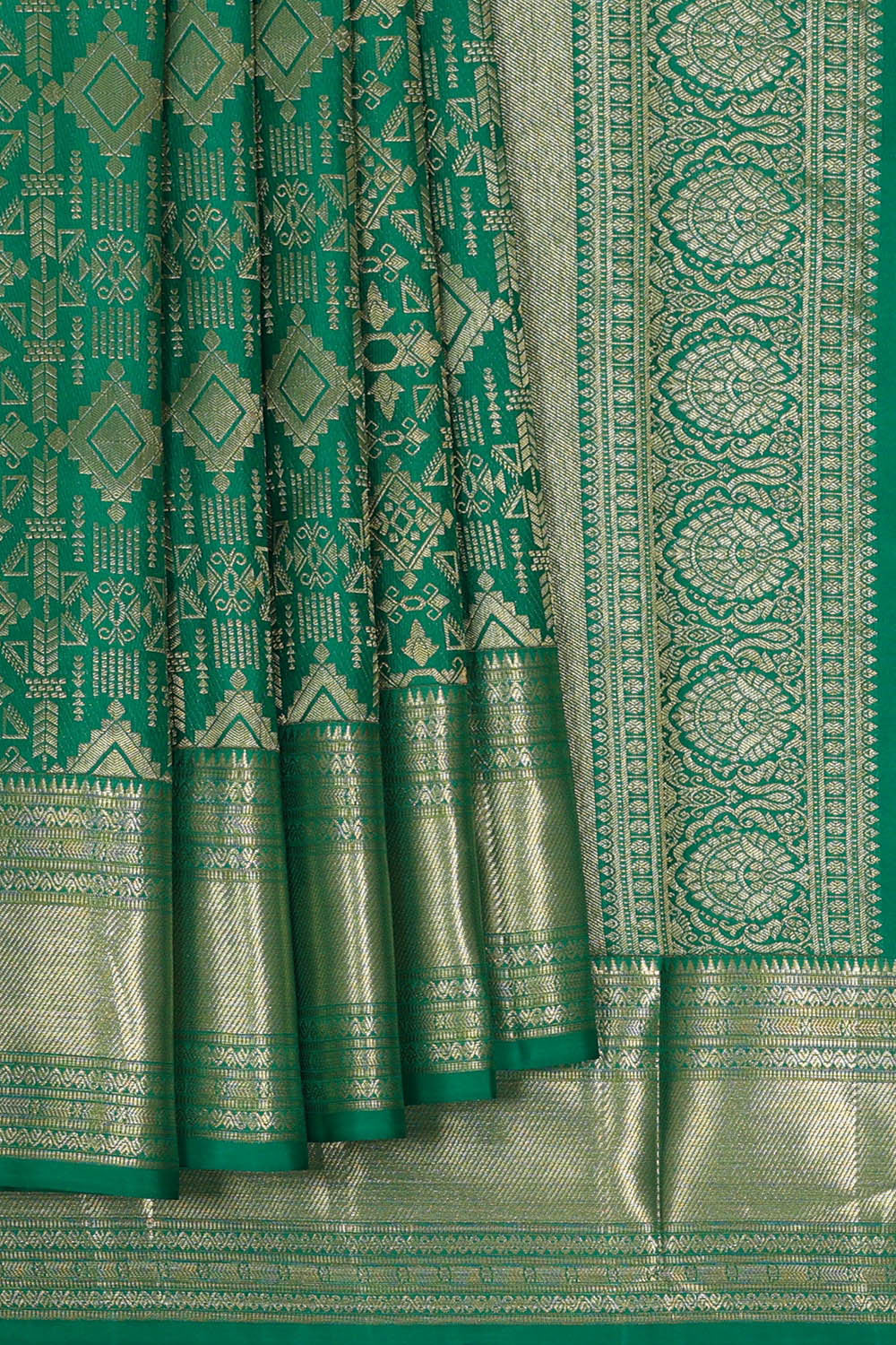 Kanchipattu Green Brocade Saree