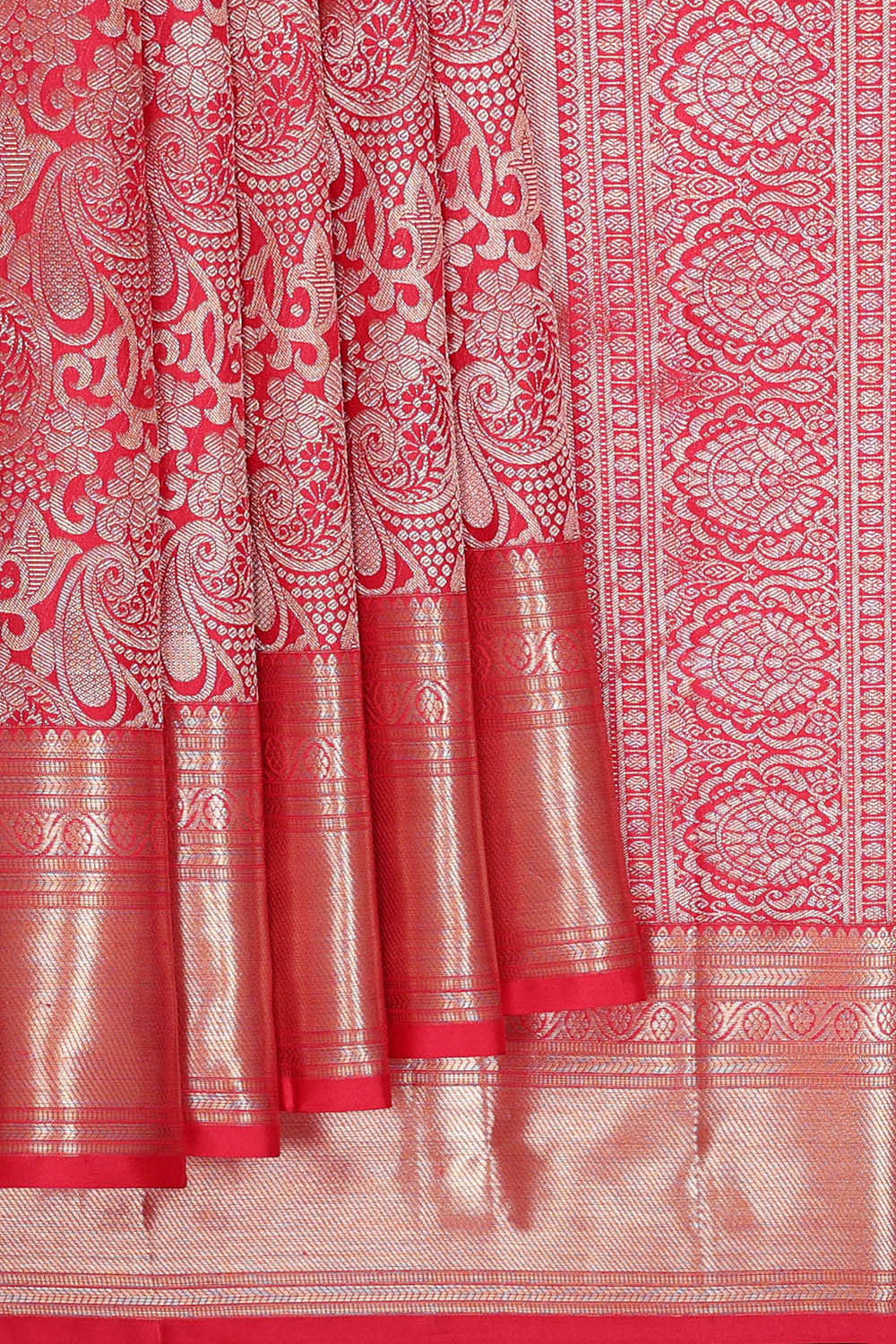 Image of Kanchipattu Red Brocade Saree