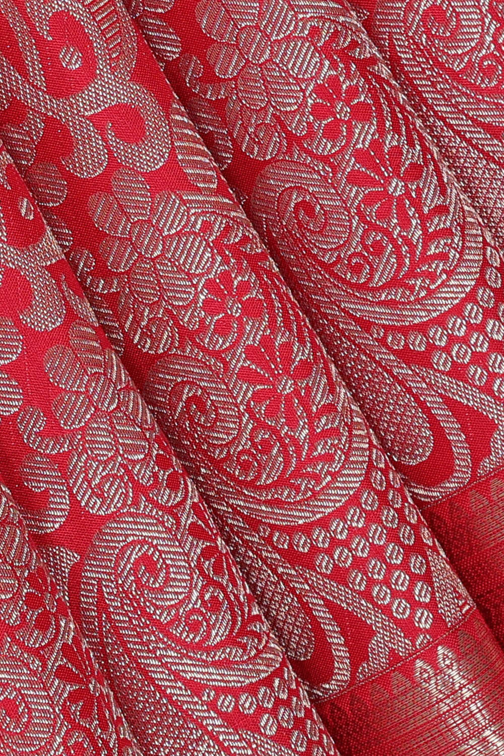 Image of Kanchipattu Red Brocade Saree