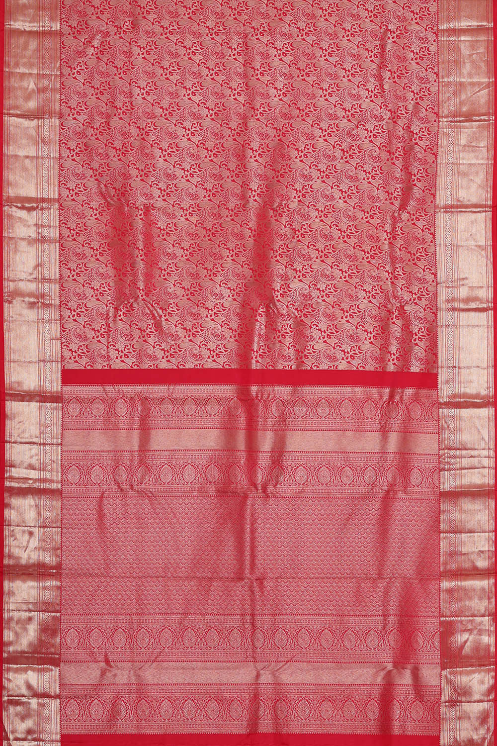 Image of Kanchipattu Red Brocade Saree