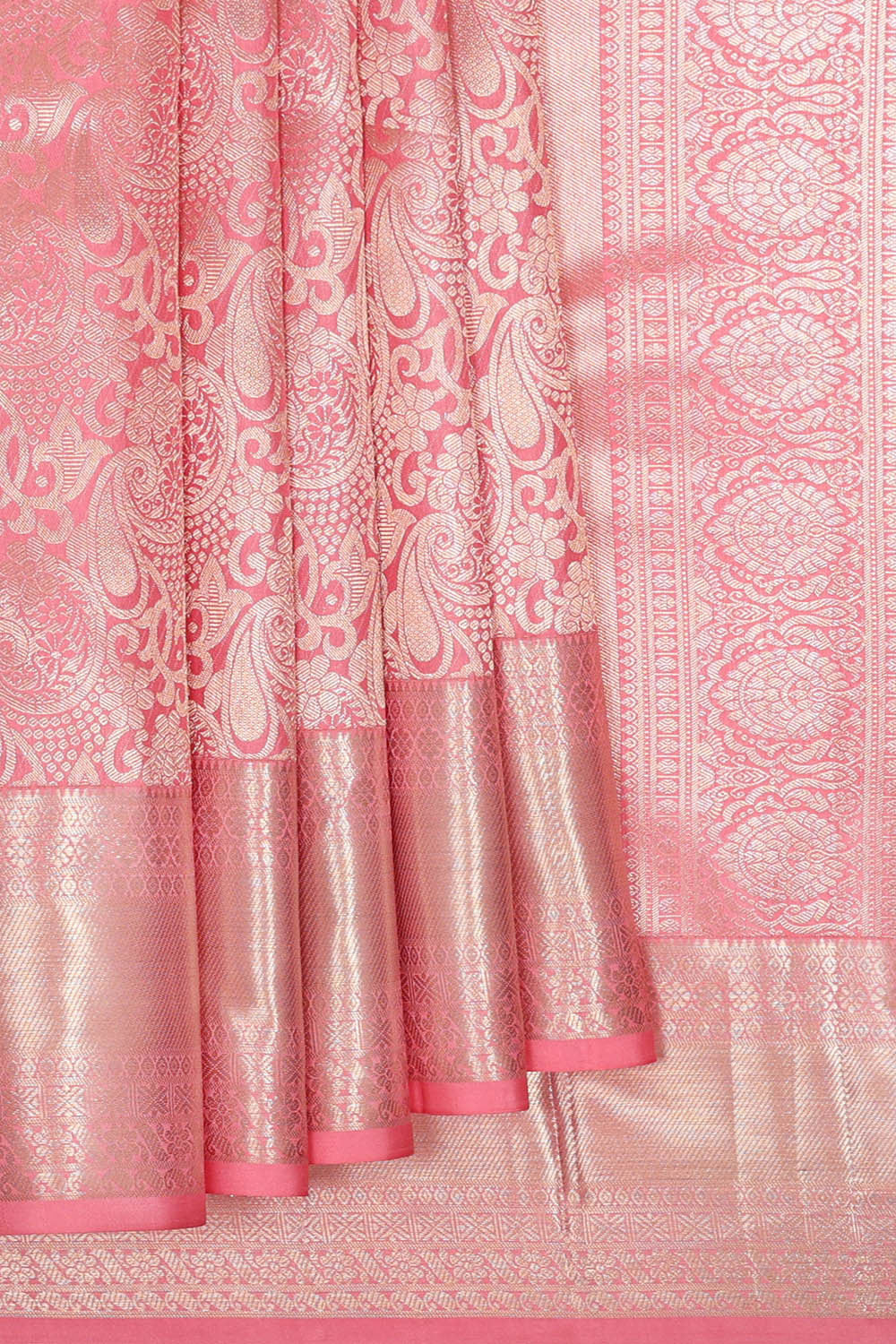 Kanchipattu Pink Brocade Saree