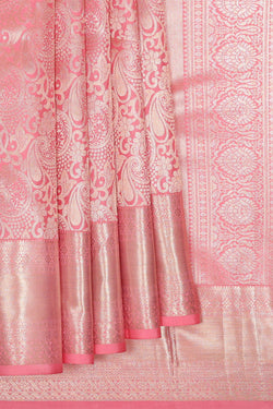 Image of Kanchipattu Pink Brocade Saree