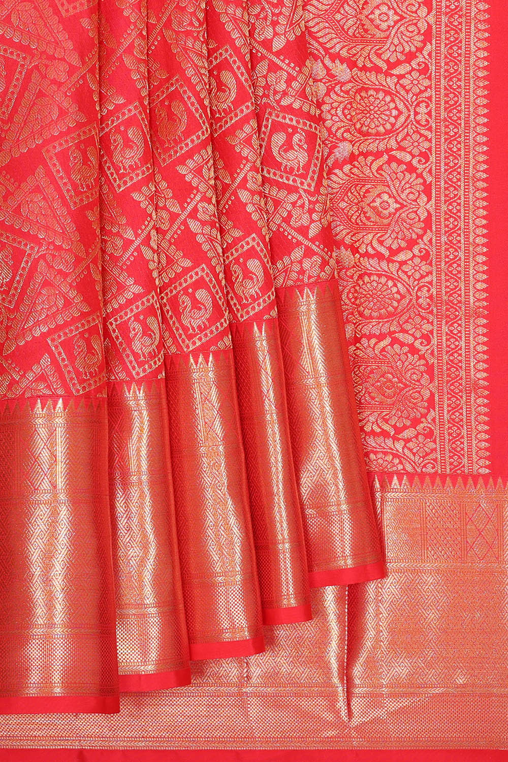 Kanchipattu Red Brocade Saree