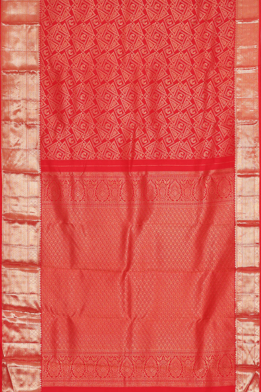 Kanchipattu Red Brocade Saree