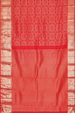 Image of Kanchipattu Red Brocade Saree