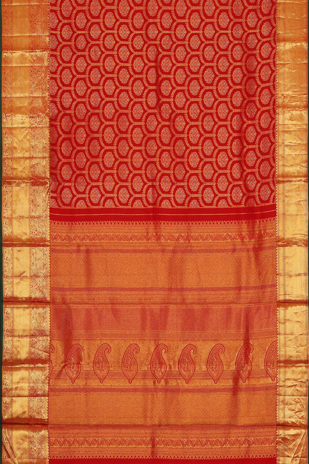 Image of Kanchipattu Red Brocade Saree