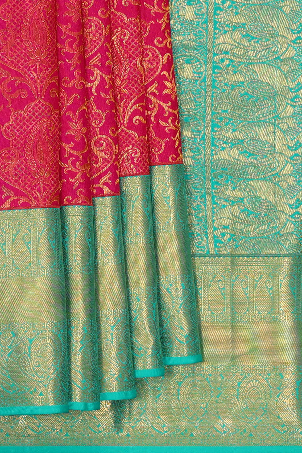 Image of Kanchipattu Rani Pink Brocade Saree