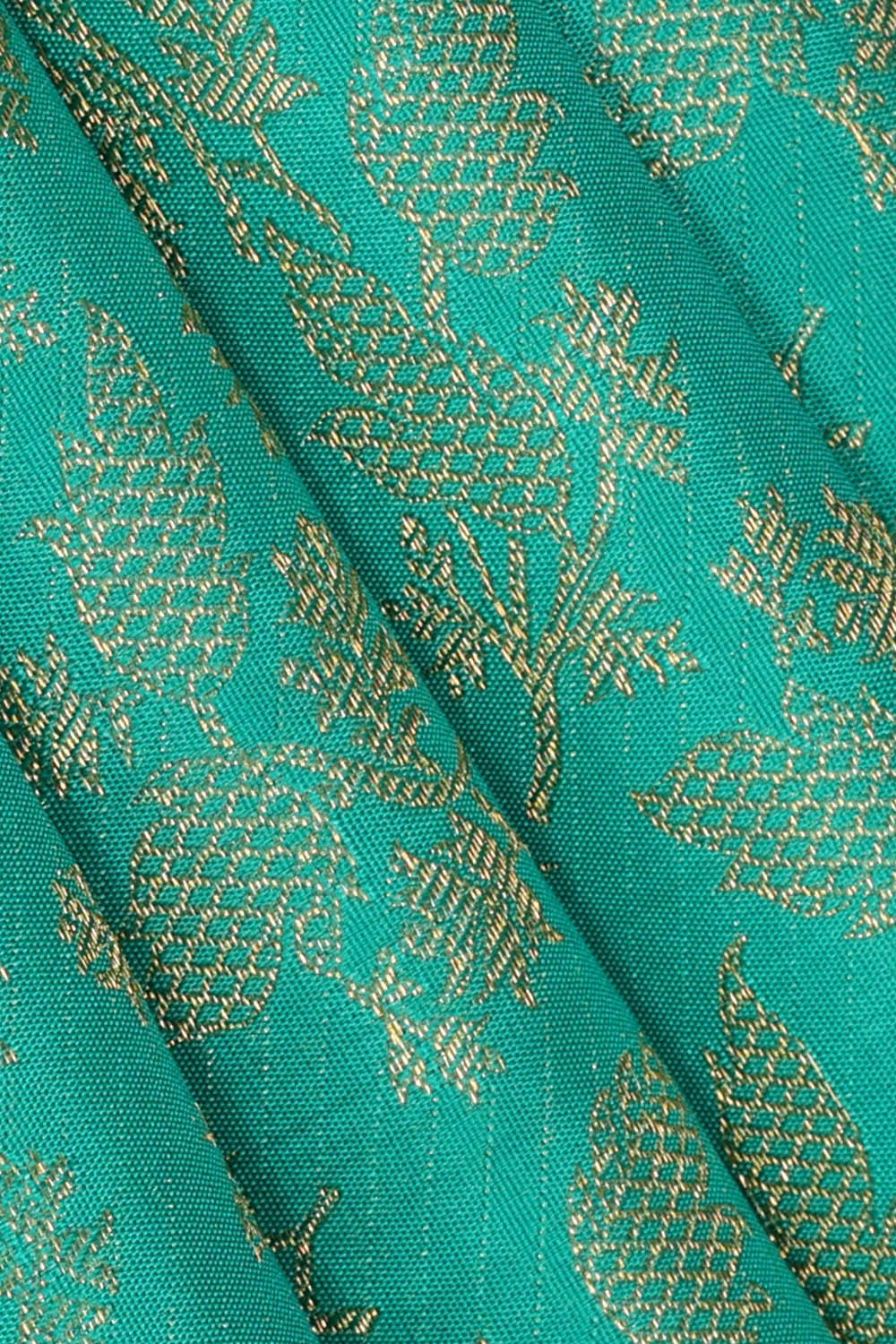 Image of Kanchipattu Deep Sea Green Brocade Saree