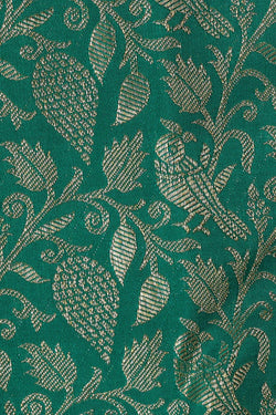 Image of Kanchipattu Teal Green Brocade Saree