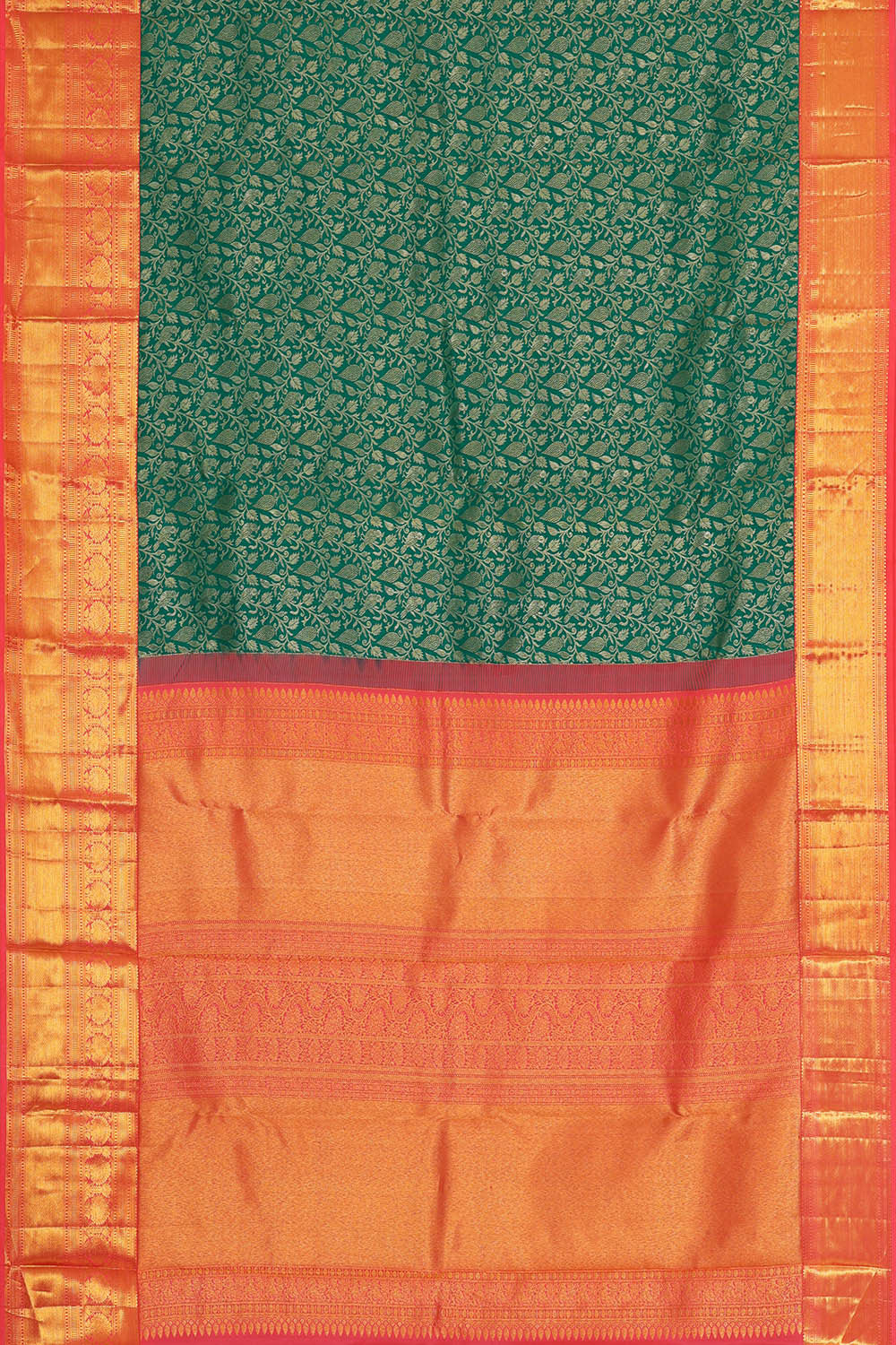Image of Kanchipattu Teal Green Brocade Saree