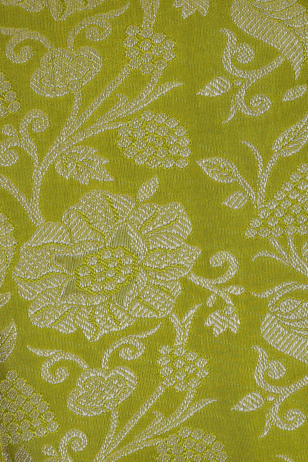 Kanchipattu Parrot Green Brocade Saree