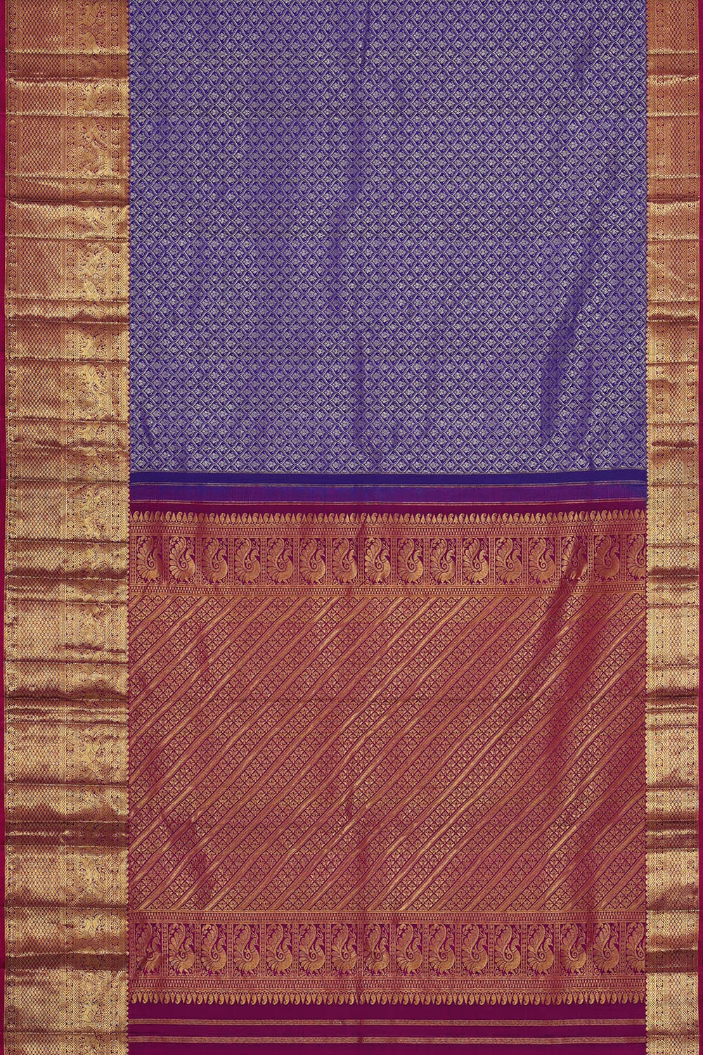 Image of Kanchipattu Blue Brocade Saree