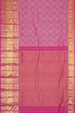 Image of Kanchipattu Rose Pink Brocade Saree