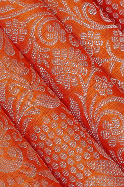 Image of Kanchipattu Orange Brocade Saree