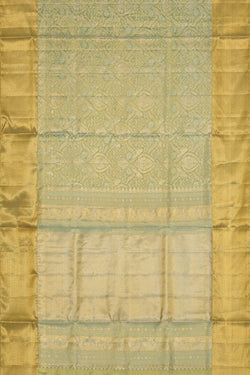 Image of Kanchipattu Light Sea Green Tissue Brocade Saree