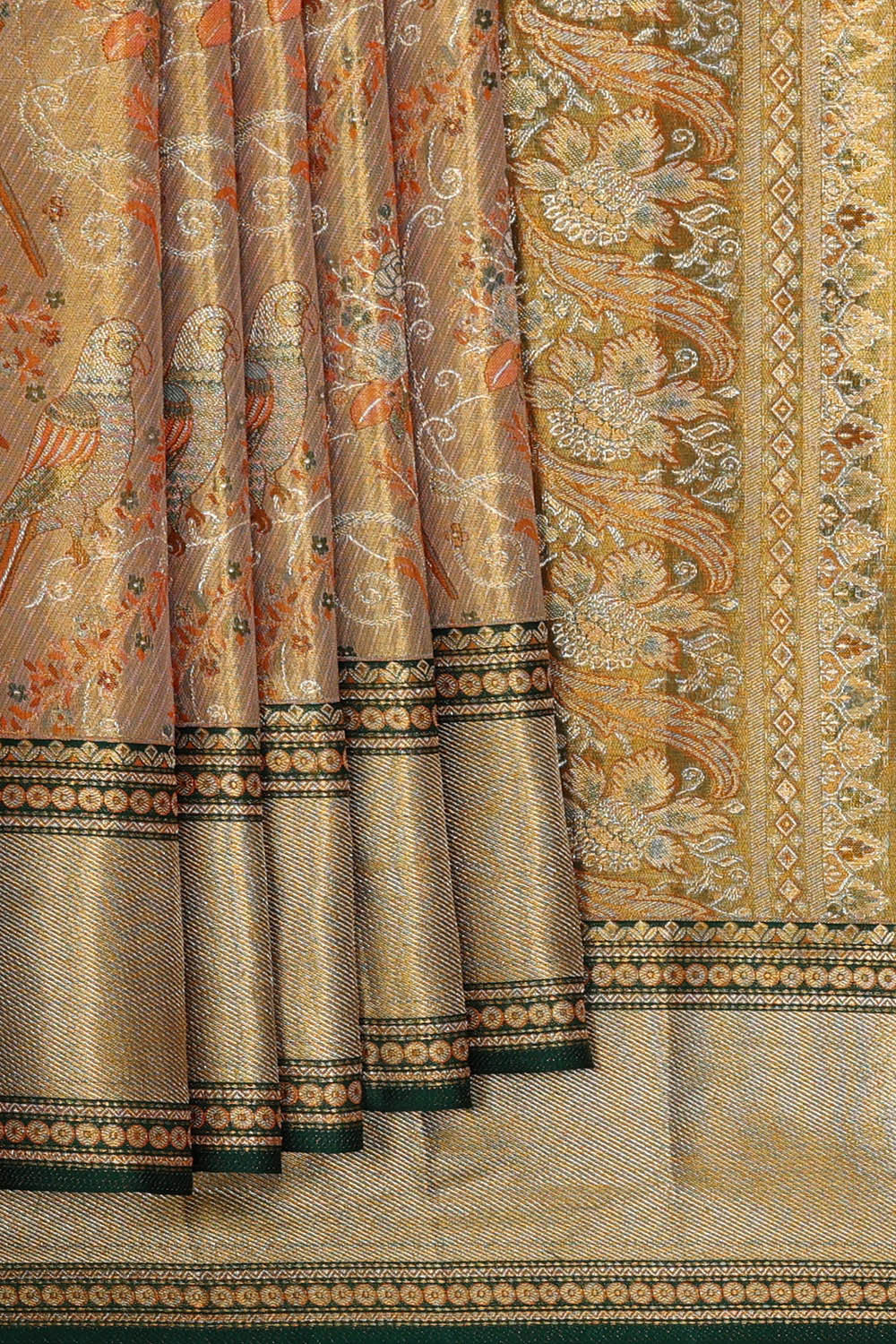 Image of Kanchipattu Gold Tissue Brocade Saree