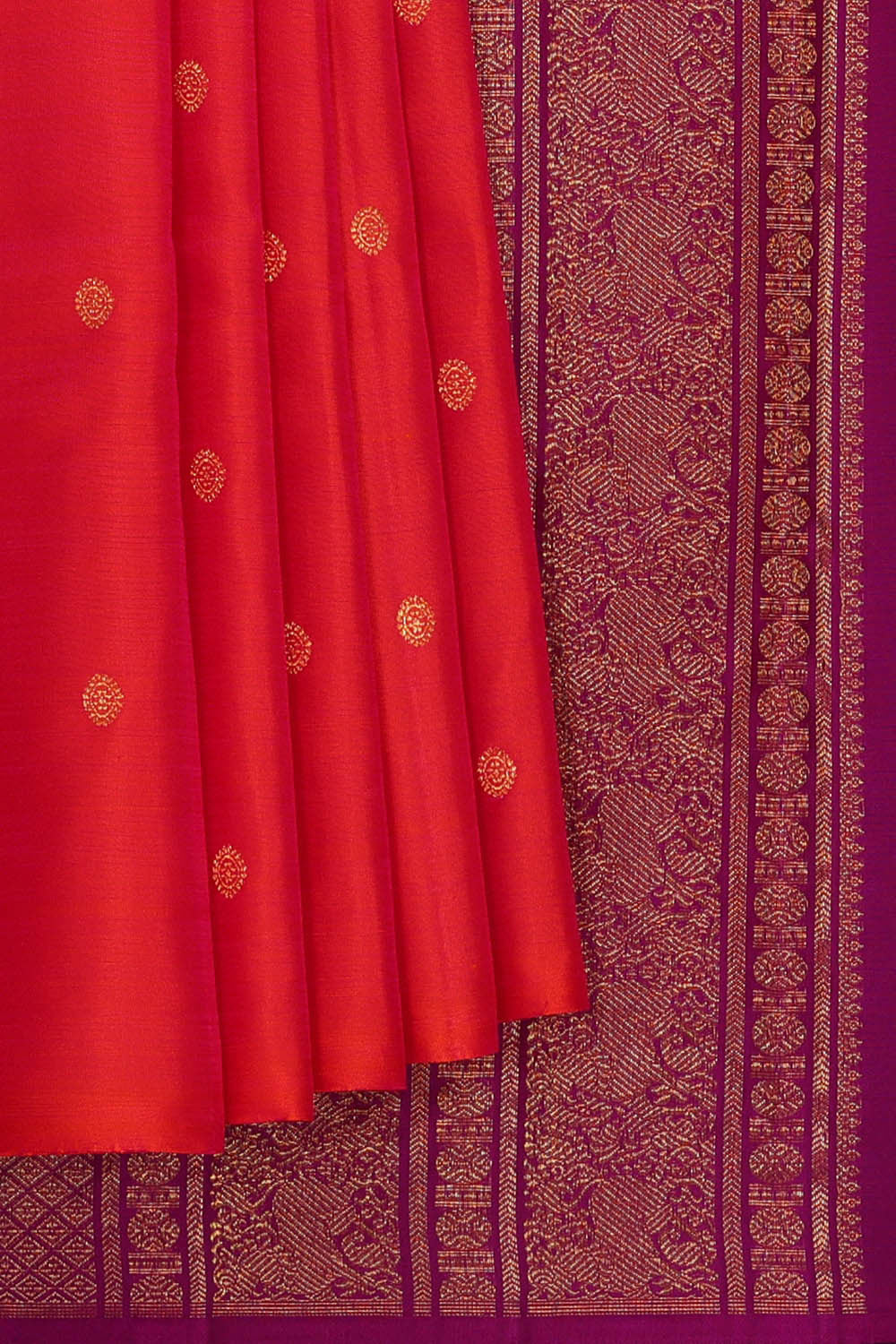 Image of Kanchipattu Red Brocade Saree