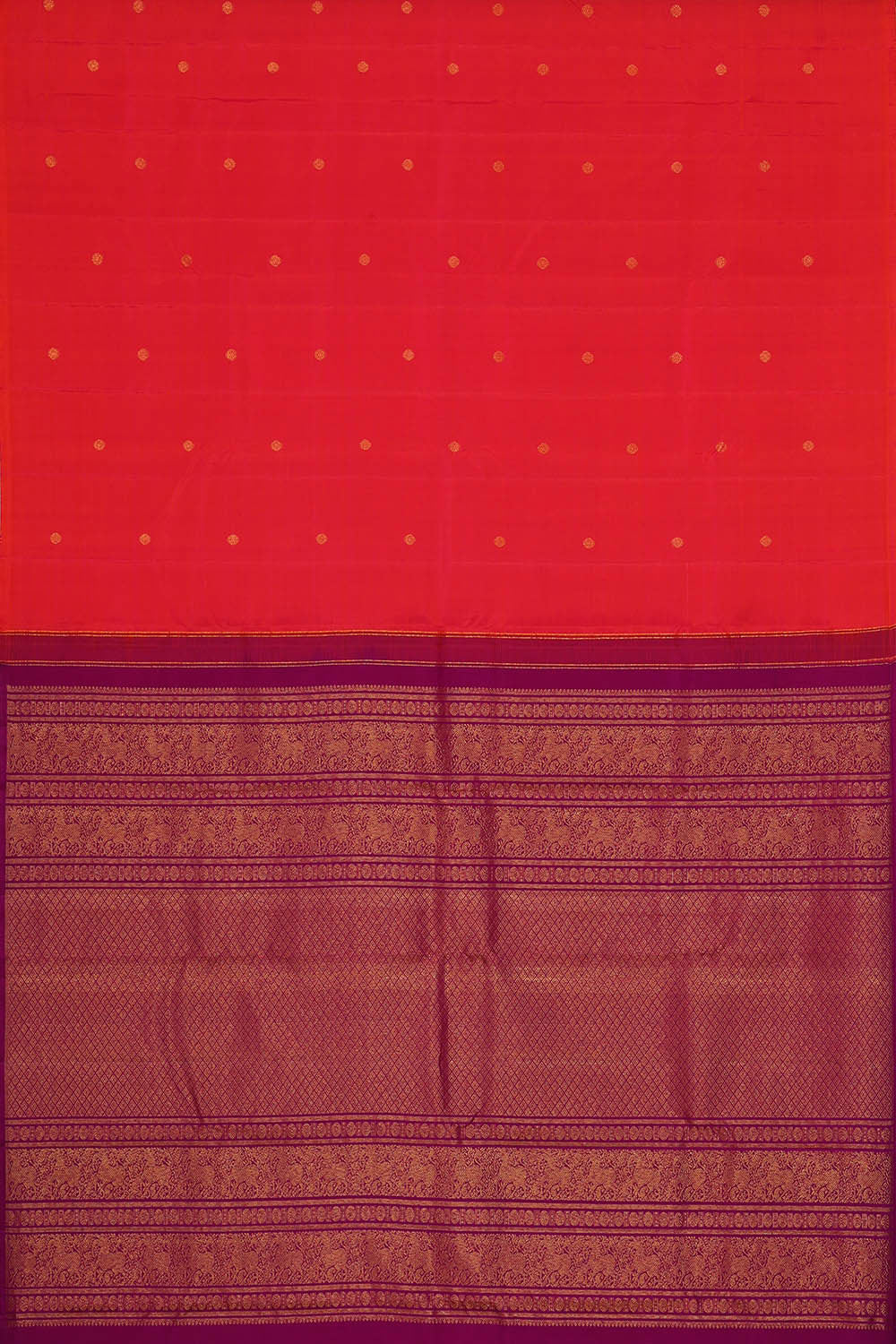 Image of Kanchipattu Red Brocade Saree
