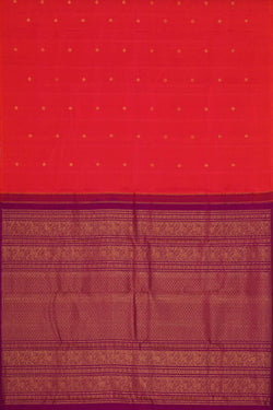 Image of Kanchipattu Red Brocade Saree