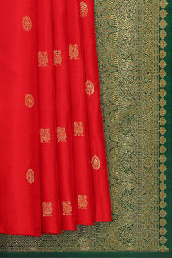 Image of Kanchipattu Red Brocade Saree