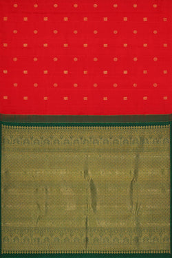 Image of Kanchipattu Red Brocade Saree