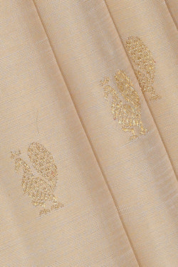 Image of Kanchipattu Cream Gold Brocade Saree