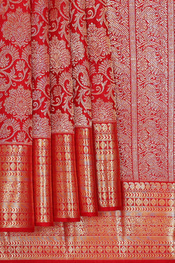 Image of Kanchipattu Red Brocade Saree