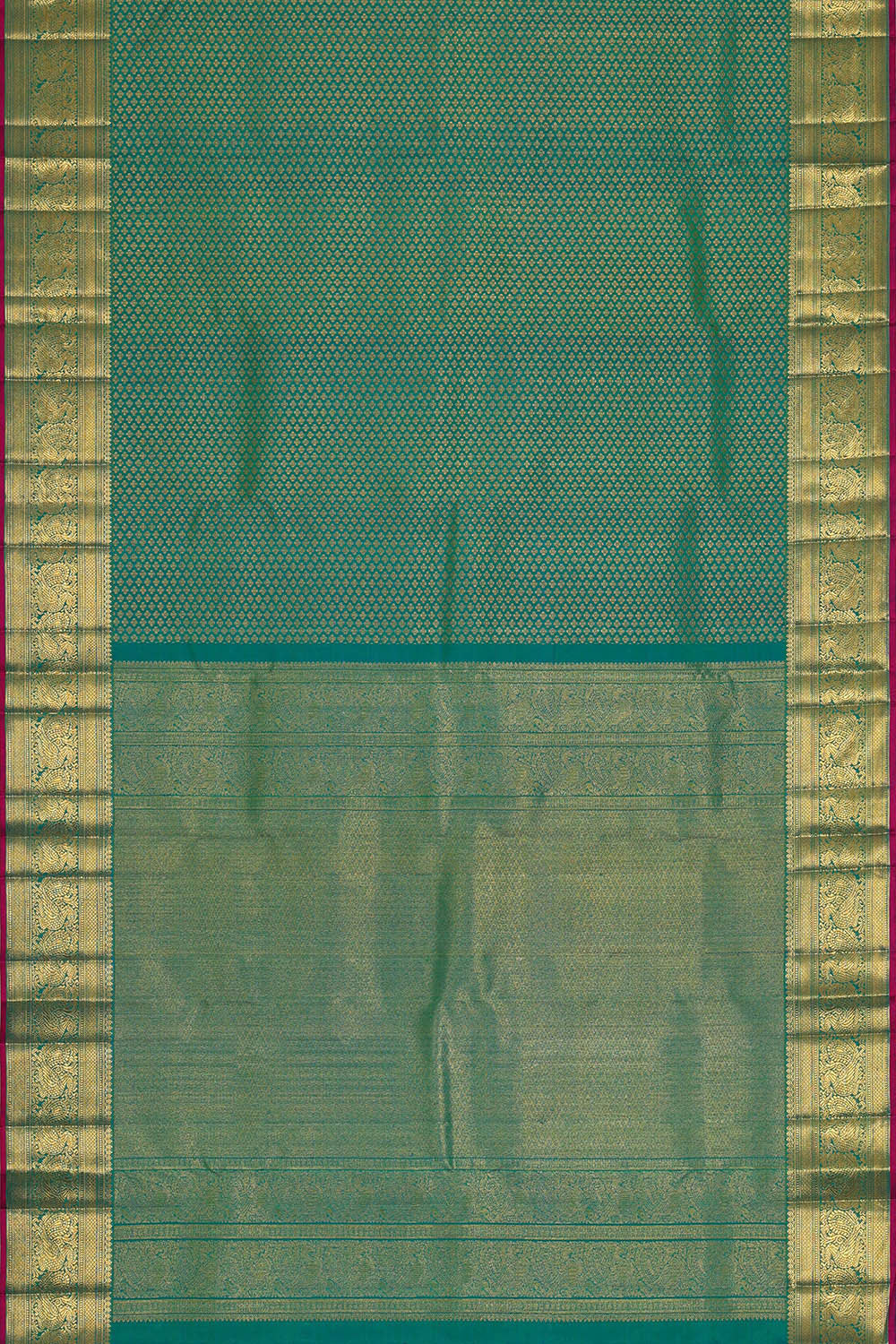 Kanchipattu Deep Sea Green Brocade Saree
