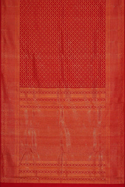 Image of Kanchipattu Red Brocade Saree