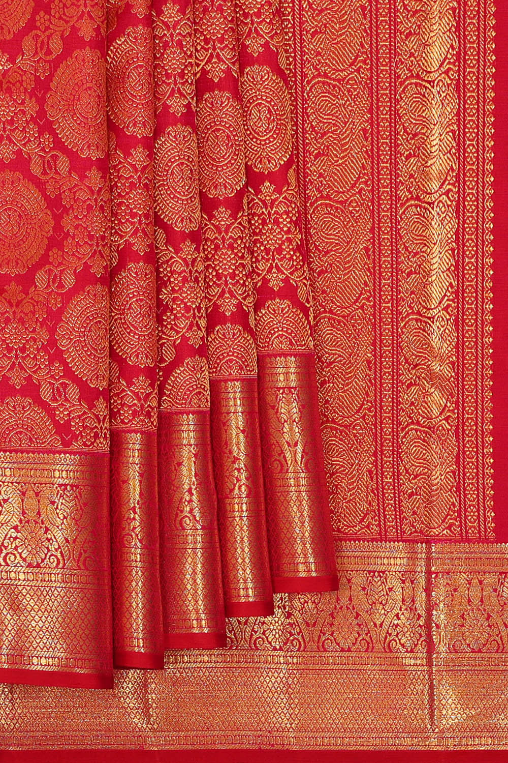 Image of Kanchipattu Red Brocade Saree