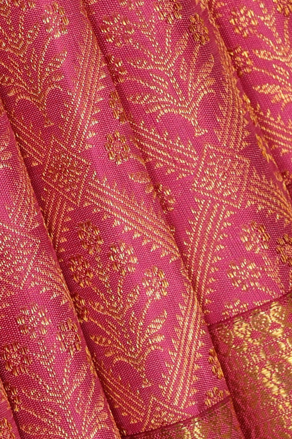 Image of Kanchipattu Pink Brocade Saree