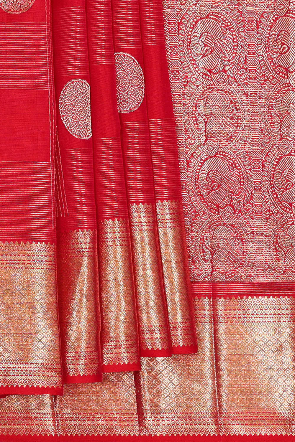 Image of Kanchipattu Red Brocade Saree