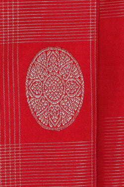 Image of Kanchipattu Red Brocade Saree