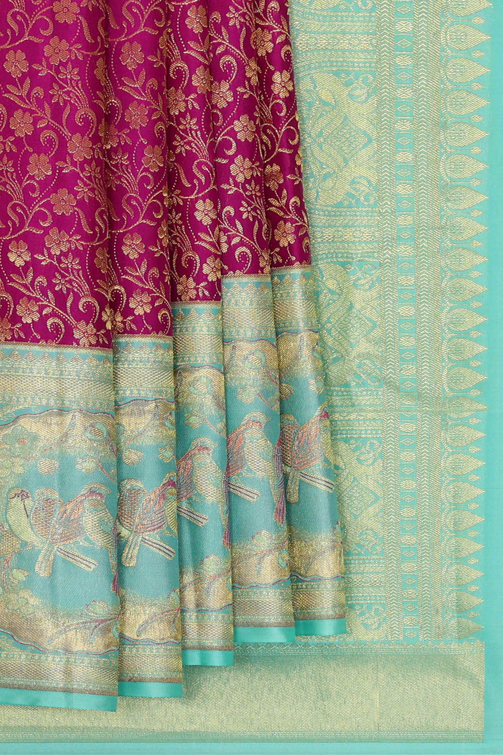 Image of Kanchipattu Magenta Brocade Saree