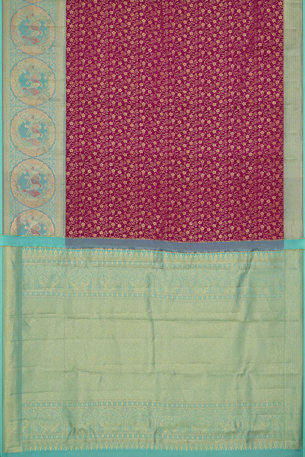 Image of Kanchipattu Magenta Brocade Saree