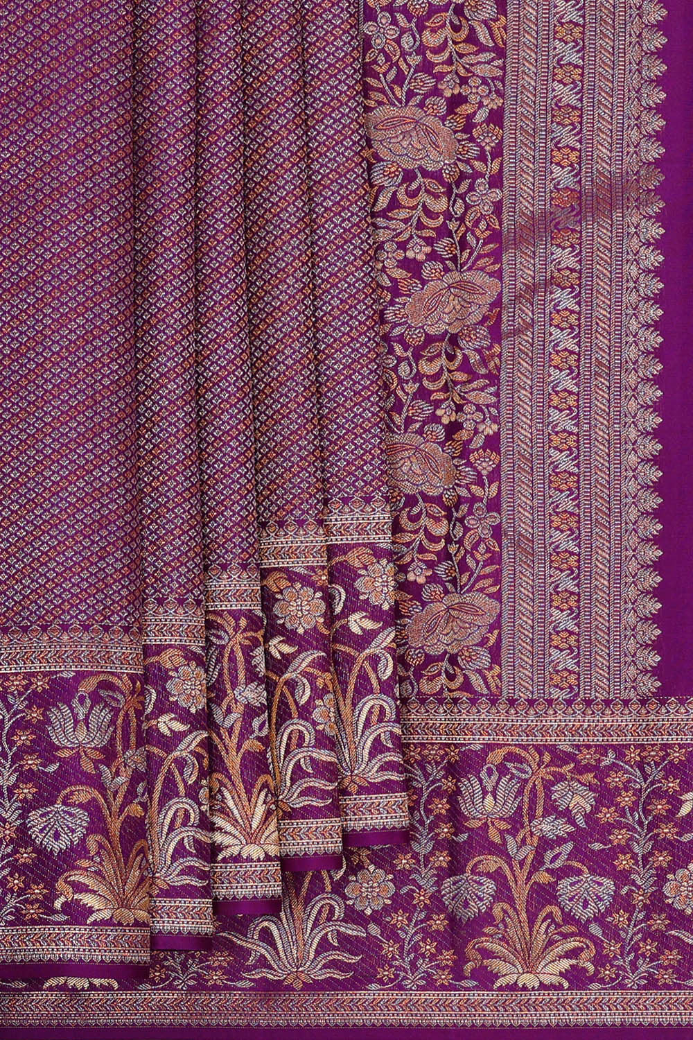 Image of Kanchipattu Purple Brocade Saree