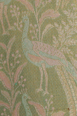 Image of Kanchipattu Pista Green Tissue Brocade Saree